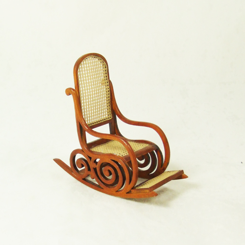 8061-03, Walnut Thonet Bentwood Rocking Chair in 1" scale